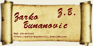 Žarko Bunanović vizit kartica